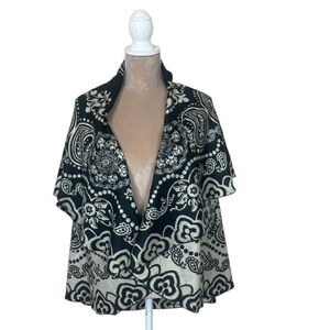 Reversible Boho Print Open Front Shrug Shawl Vest (TSE N-1)